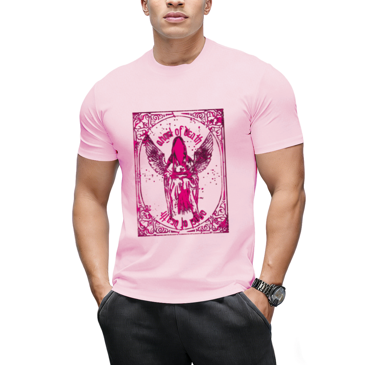 Pink Angel of Death Graphic T-Shirt
