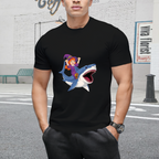 Witch Riding Shark Spooky Halloween Costume Graphic T-Shirt