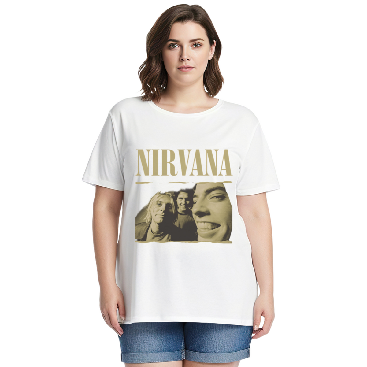 Nirvana Vintage Band Portrait Graphic T-Shirt
