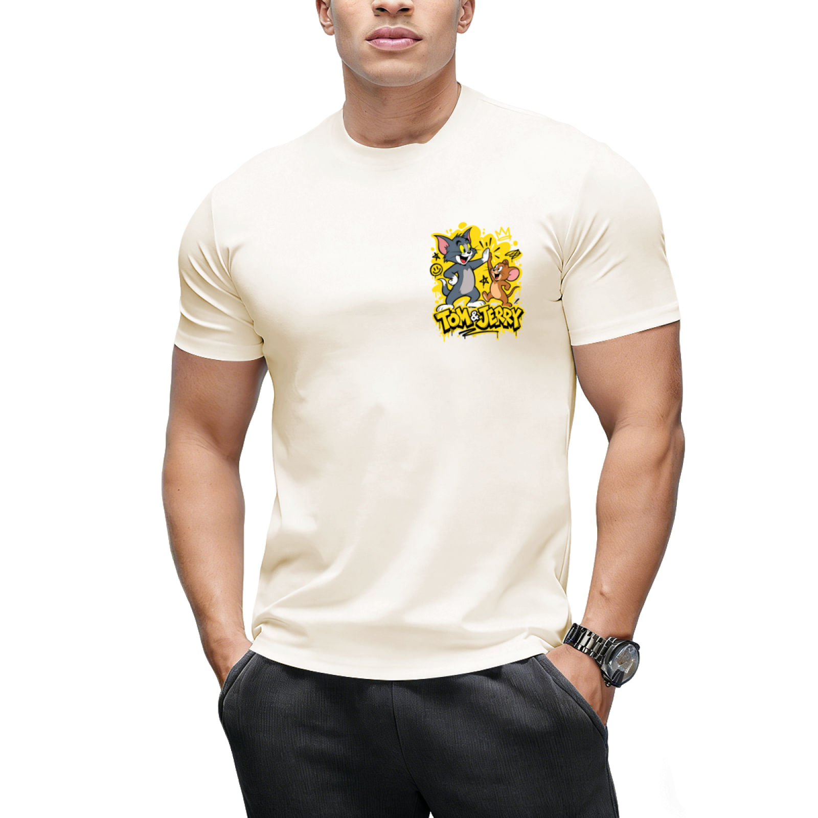 Tom and Jerry Hug "Best Buddies" Streetwear Doodle Shirt