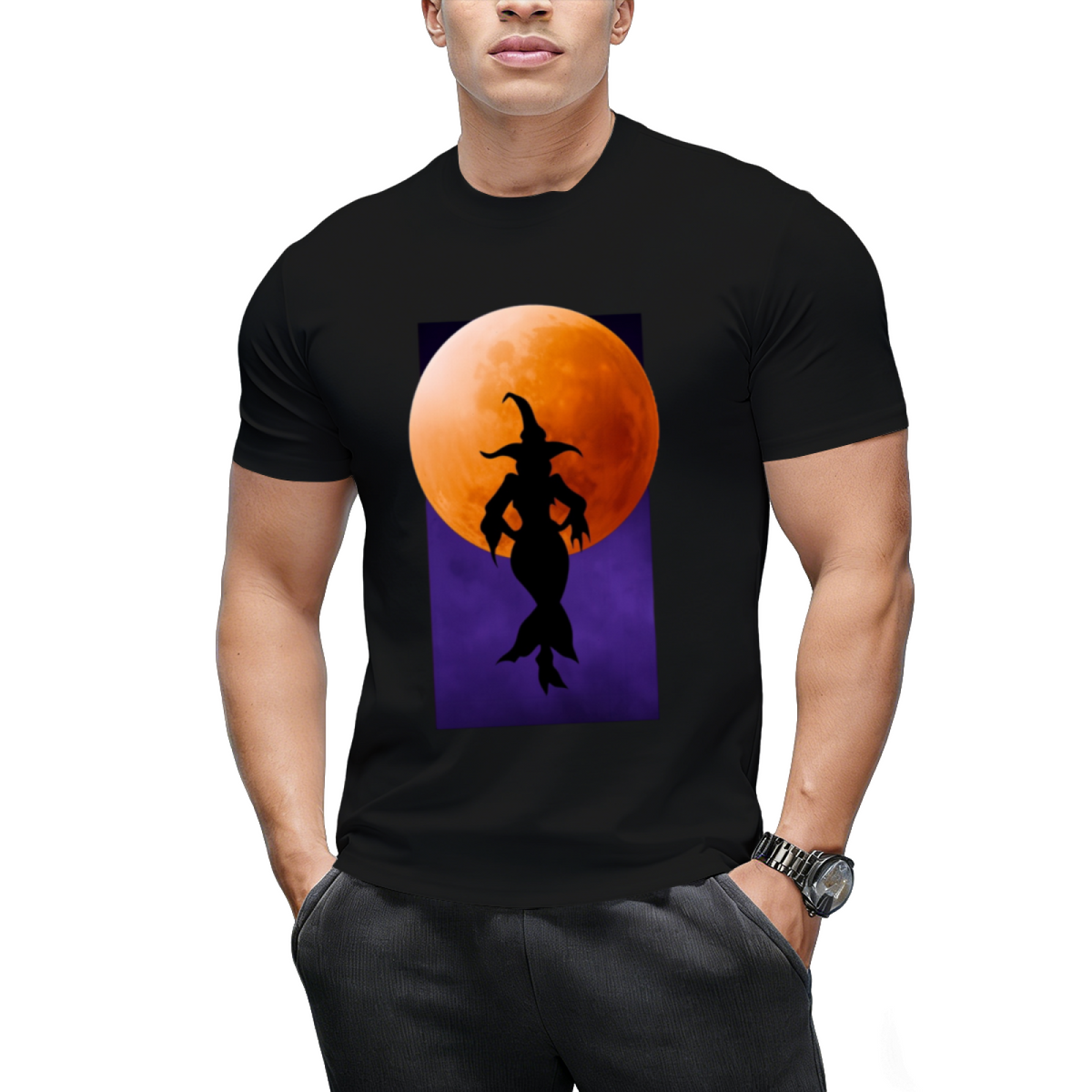 Witch Silhouette Graphic T-Shirt