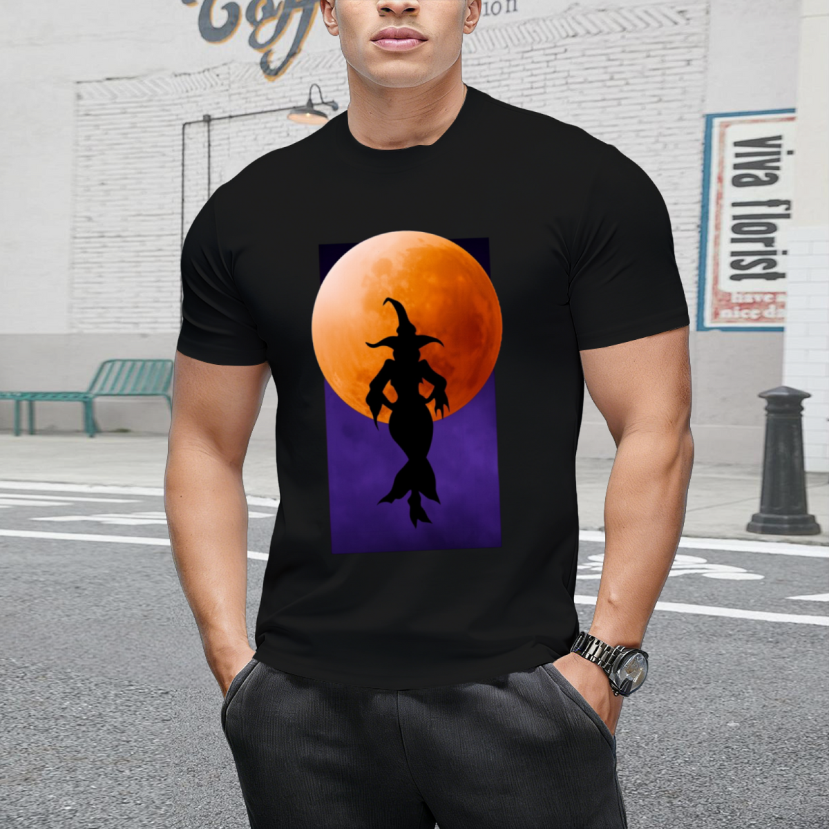 Witch Silhouette Graphic T-Shirt