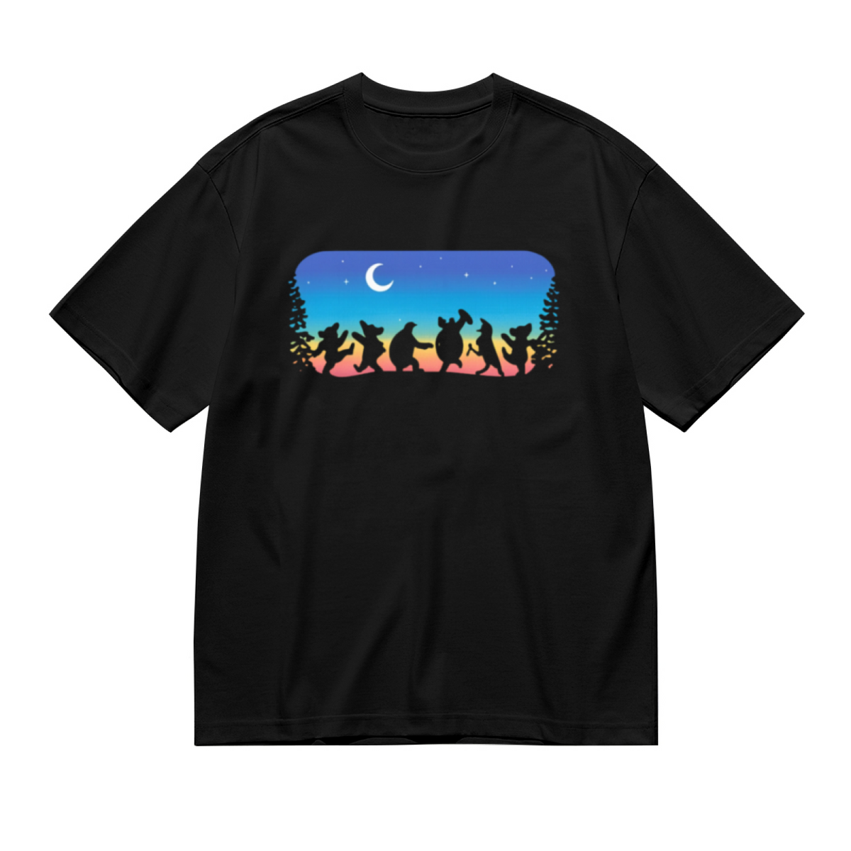 Grateful Dead Navy blue with a colorful of people and nature on a white graphic T-shirt product image