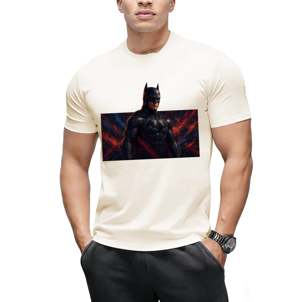 Masked Newsprint Men's T-Shirt for Casual Days