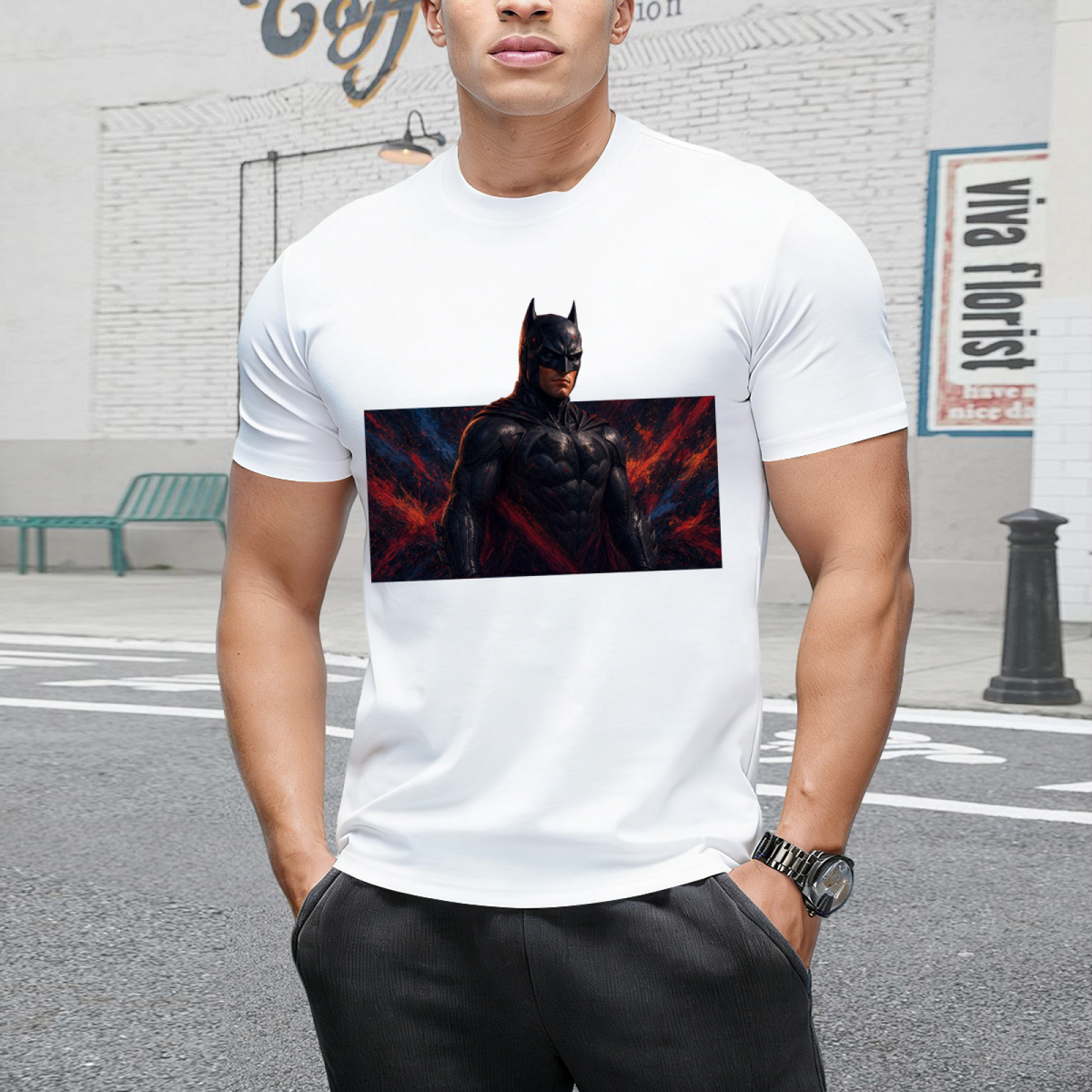 Masked Newsprint Men's T-Shirt for Casual Days