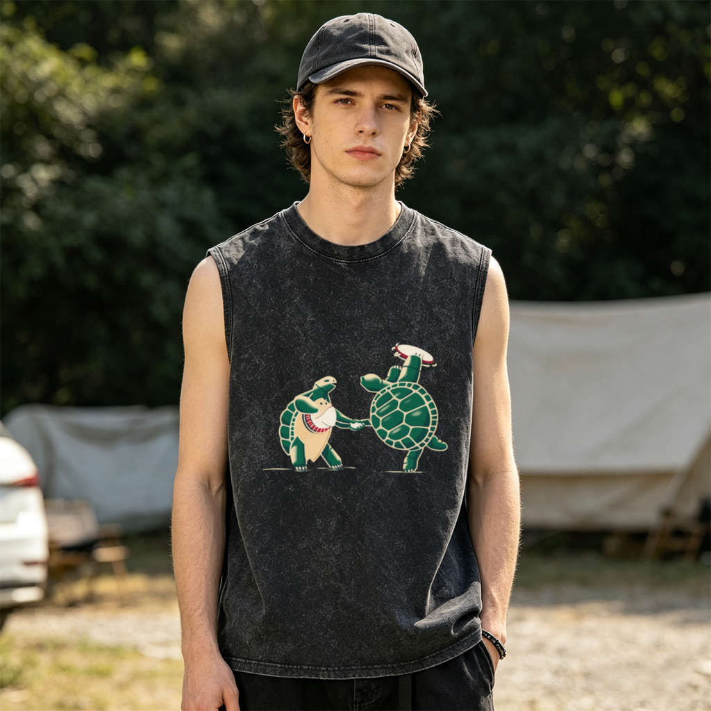 Grateful Dead washed graphic tank top with Dancing Terrapins graphic