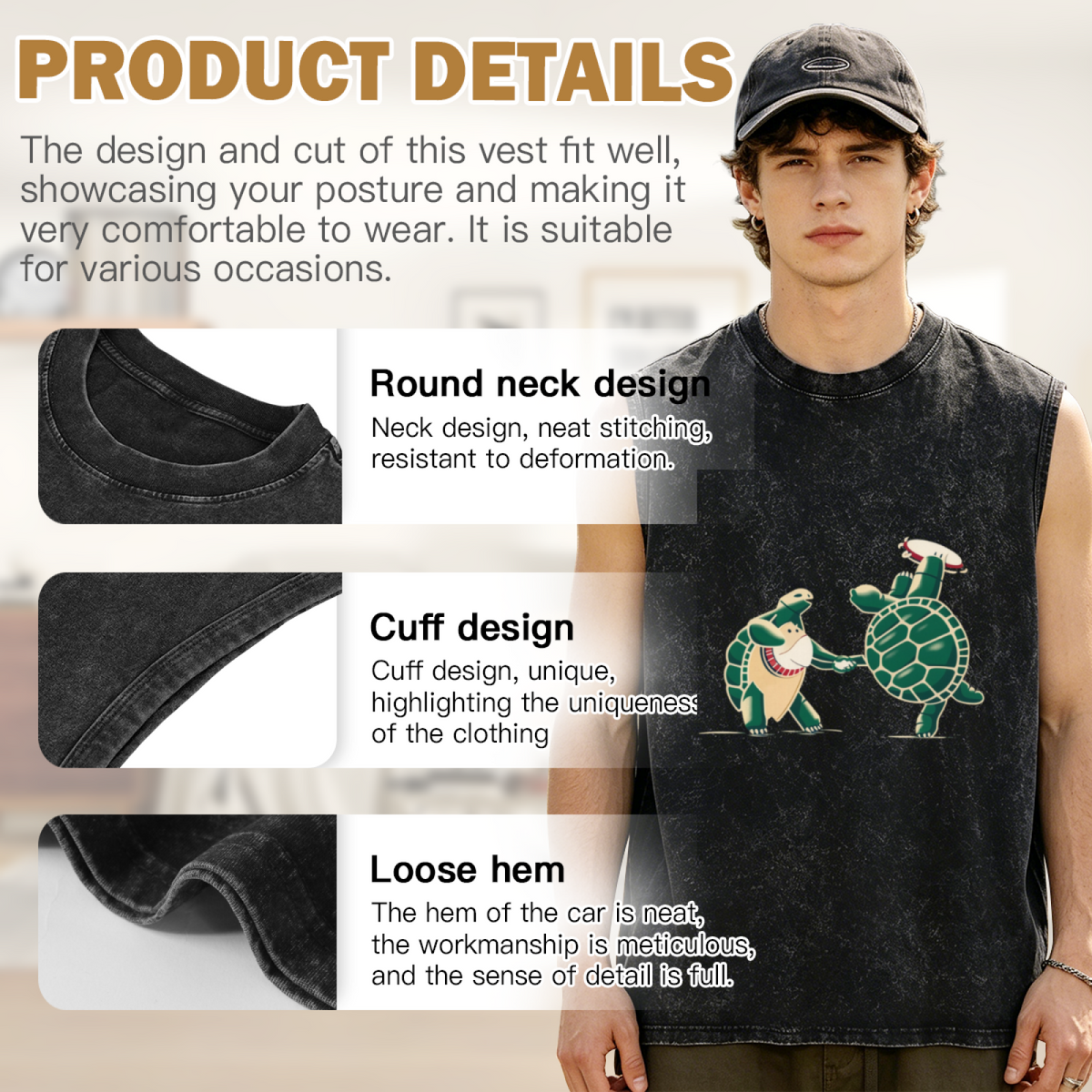 Grateful Dead washed graphic tank top with Dancing Terrapins graphic