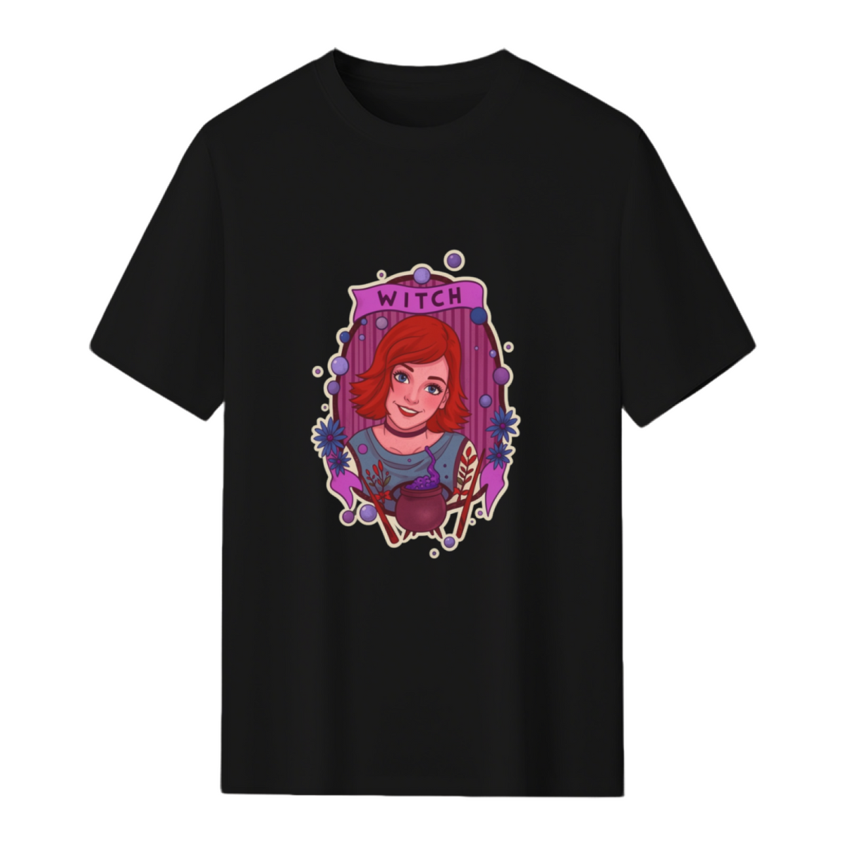 Red-Haired Witch Portrait T-Shirt