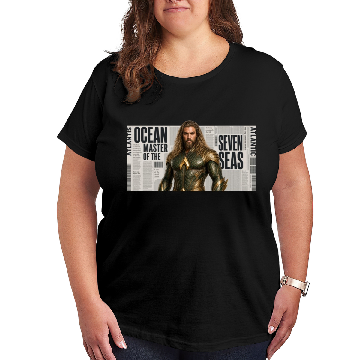 Ocean King Newsprint Women's T-Shirt for Casual Weekends