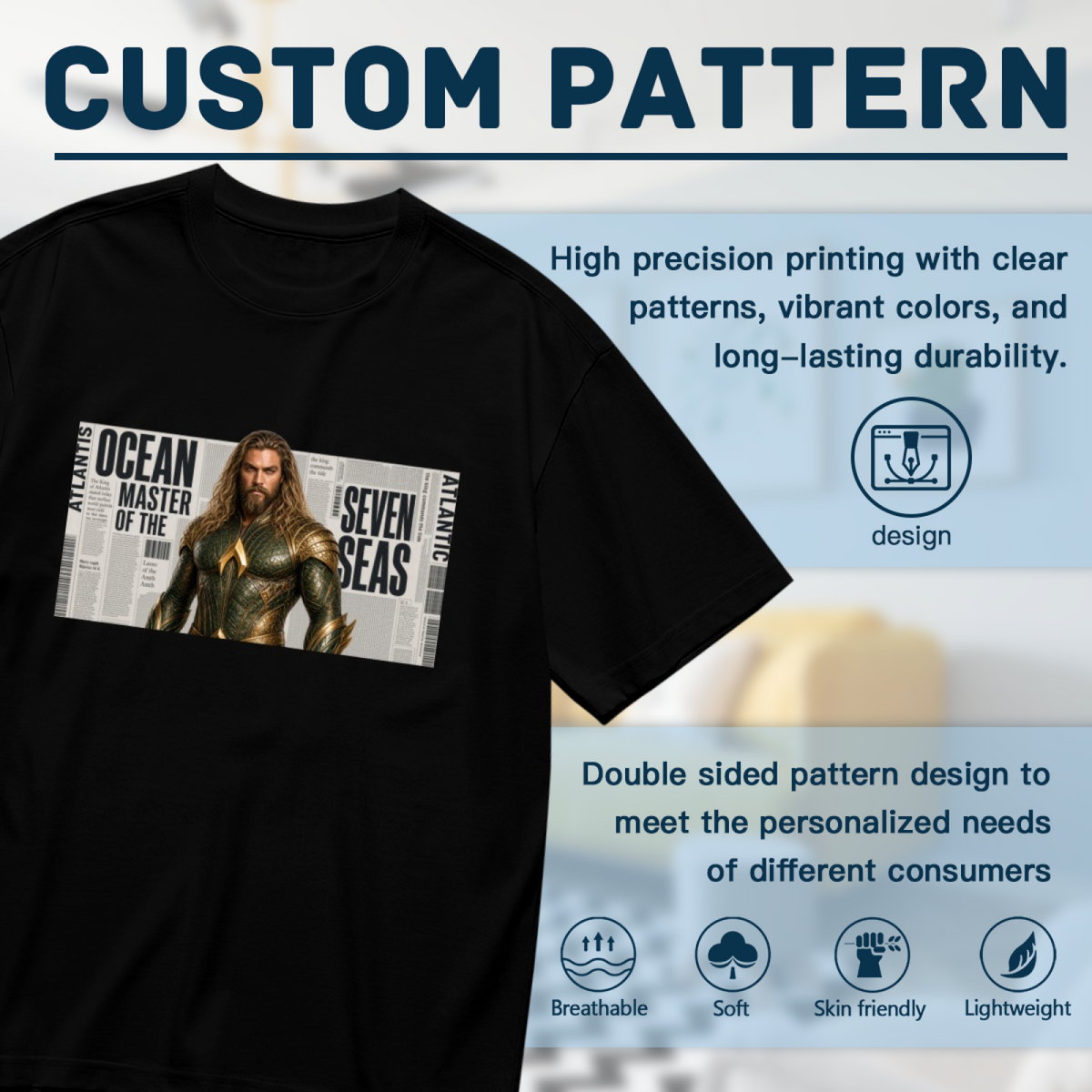 Ocean King Newsprint Women's T-Shirt for Casual Weekends