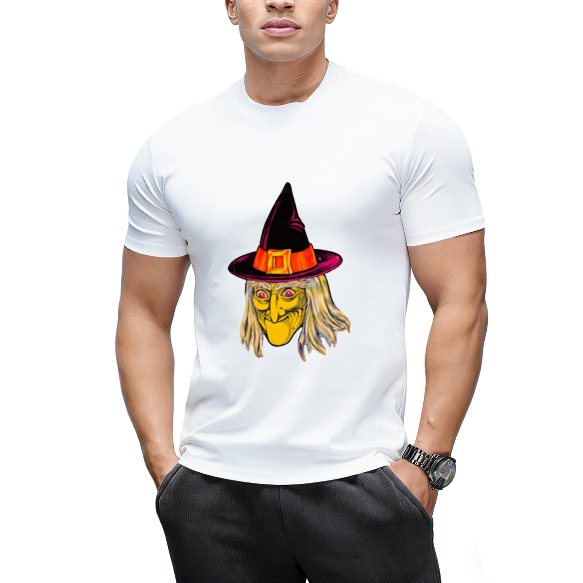 Vintage Witch Decoration Graphic T-Shirt