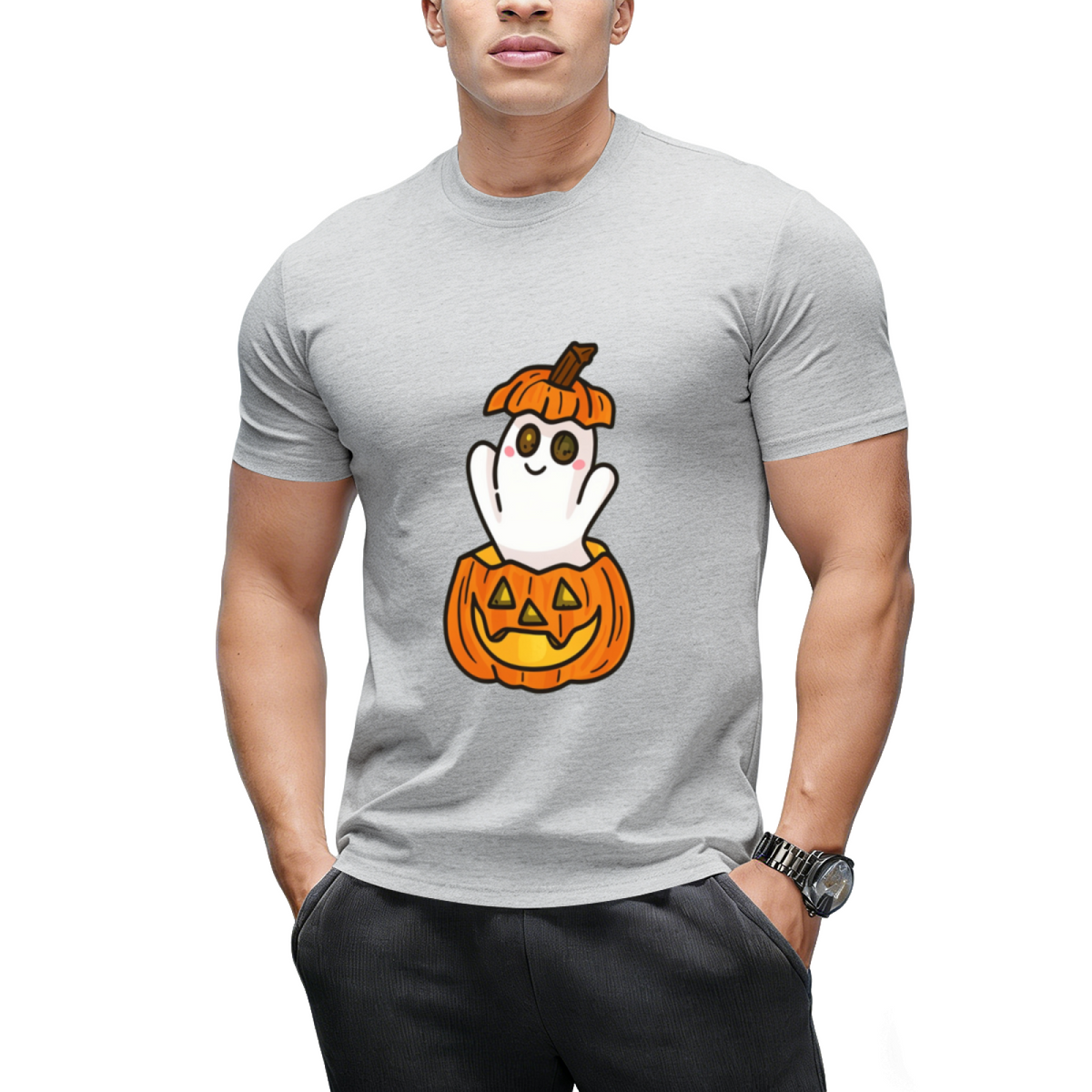 Pumpkin Ghost Graphic T-Shirt