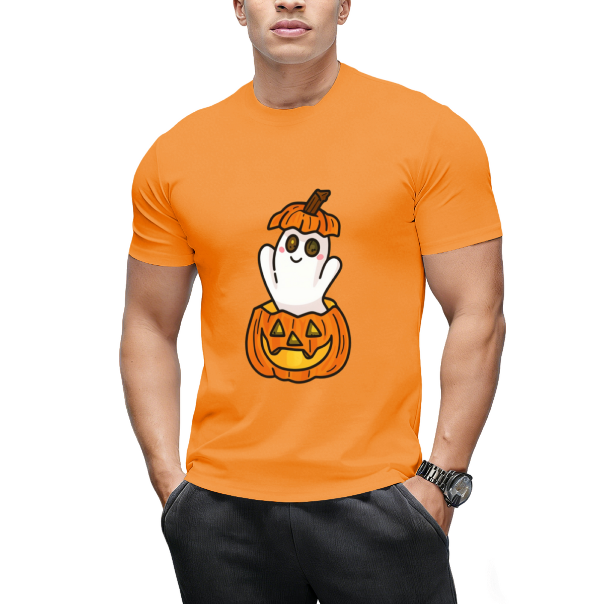 Pumpkin Ghost Graphic T-Shirt