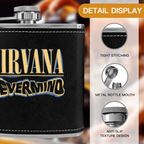 Nirvana Rough Sketch 6oz vintage-style stainless steel hip flask product image