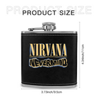 Nirvana Rough Sketch 6oz vintage-style stainless steel hip flask product image