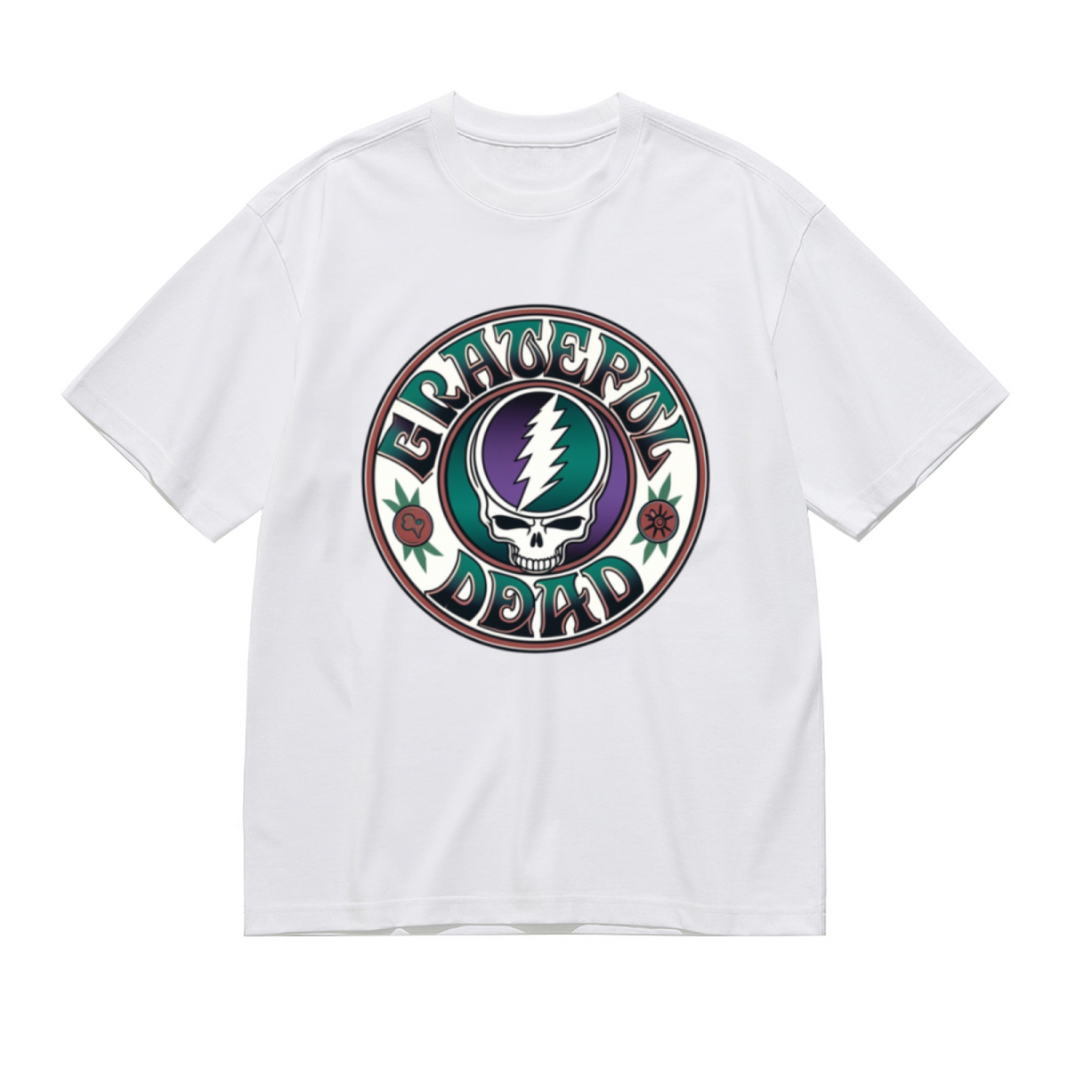 Grateful Dead Blue with a logo on a white background Graphic T-Shirt