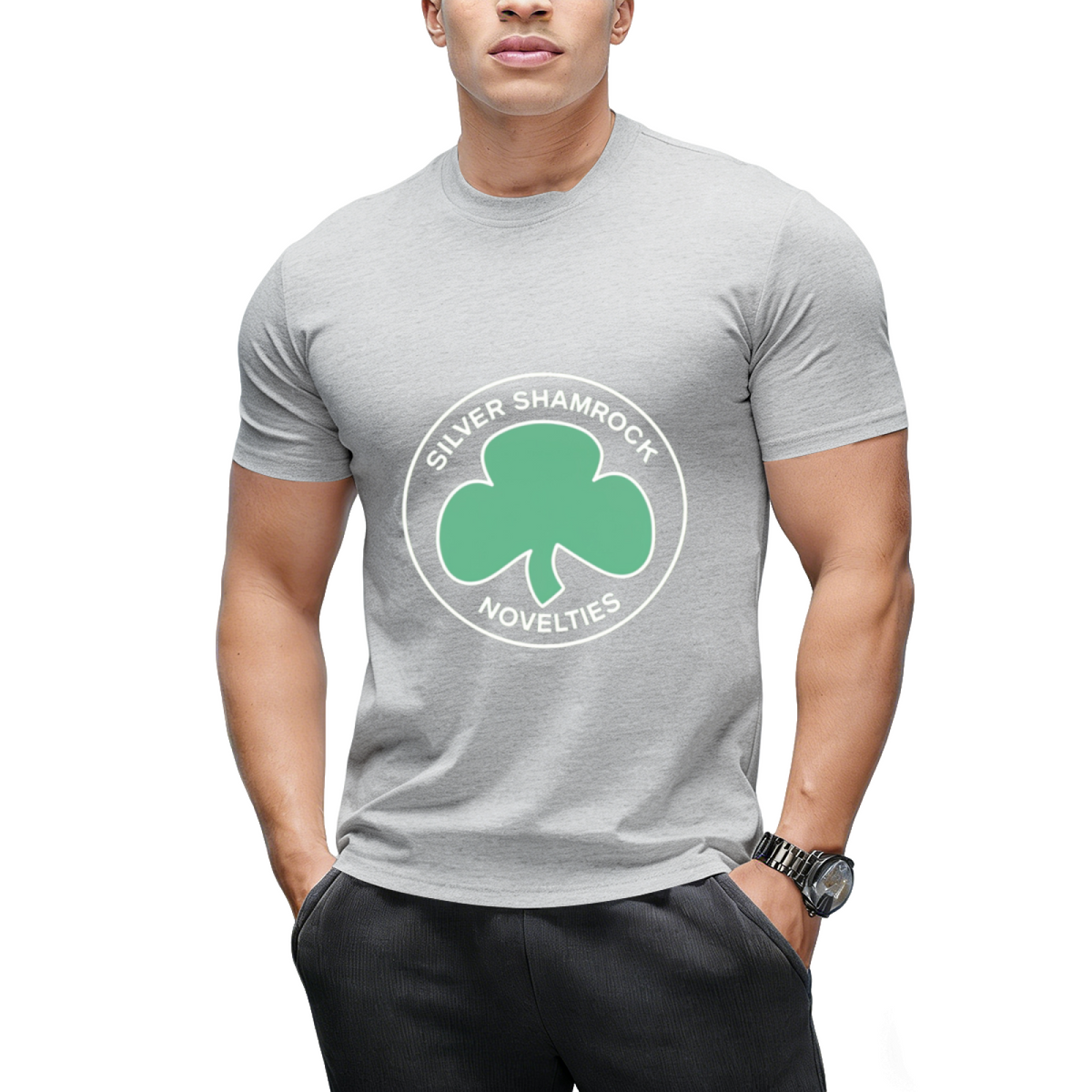 Silver Shamrock Graphic T-Shirt