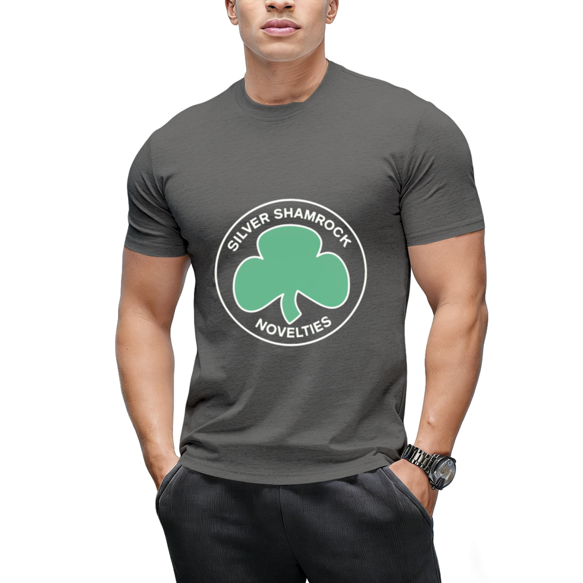 Silver Shamrock Graphic T-Shirt