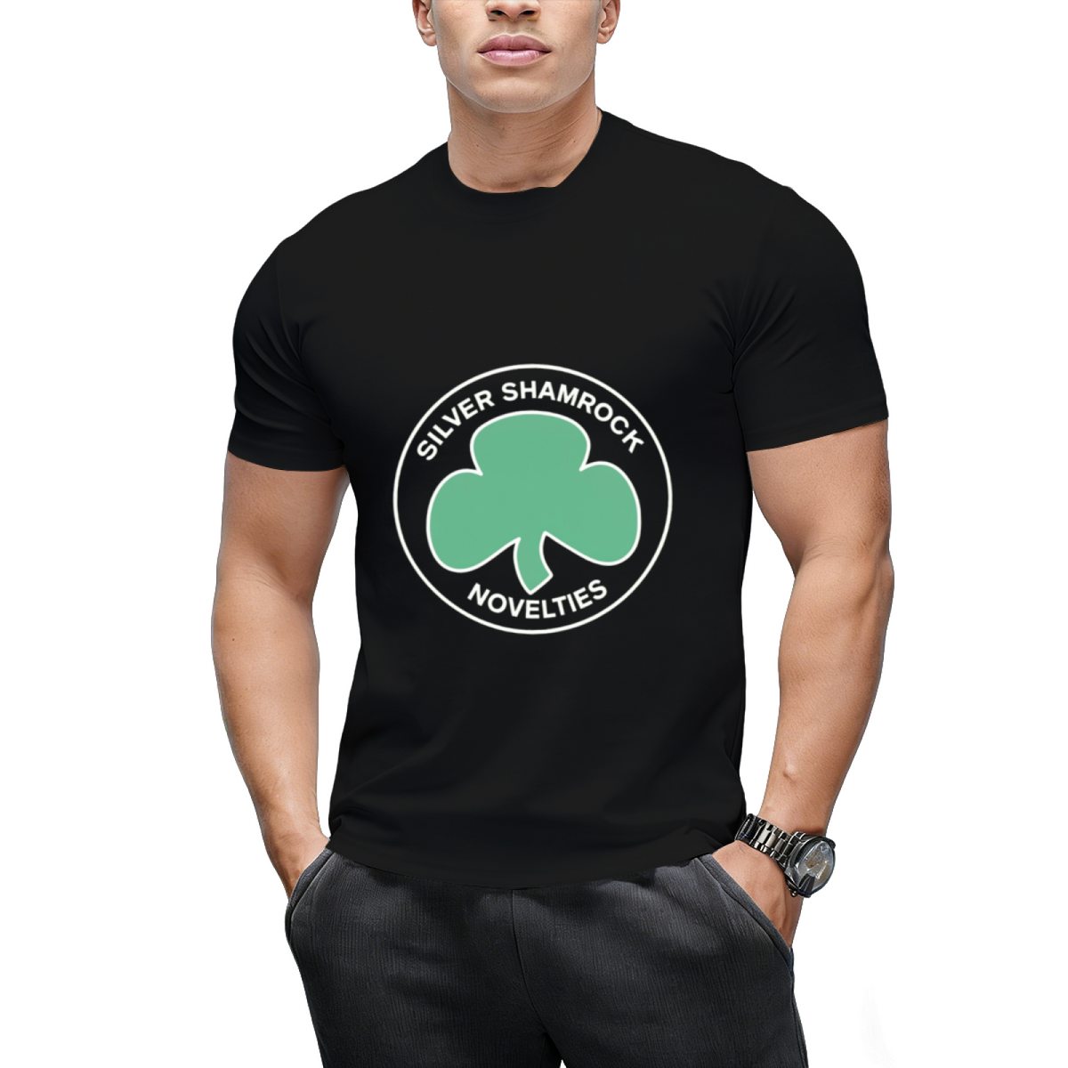 Silver Shamrock Graphic T-Shirt