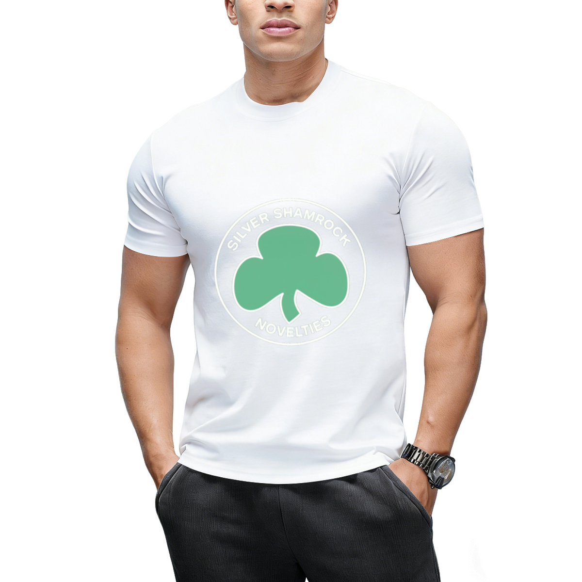 Silver Shamrock Graphic T-Shirt