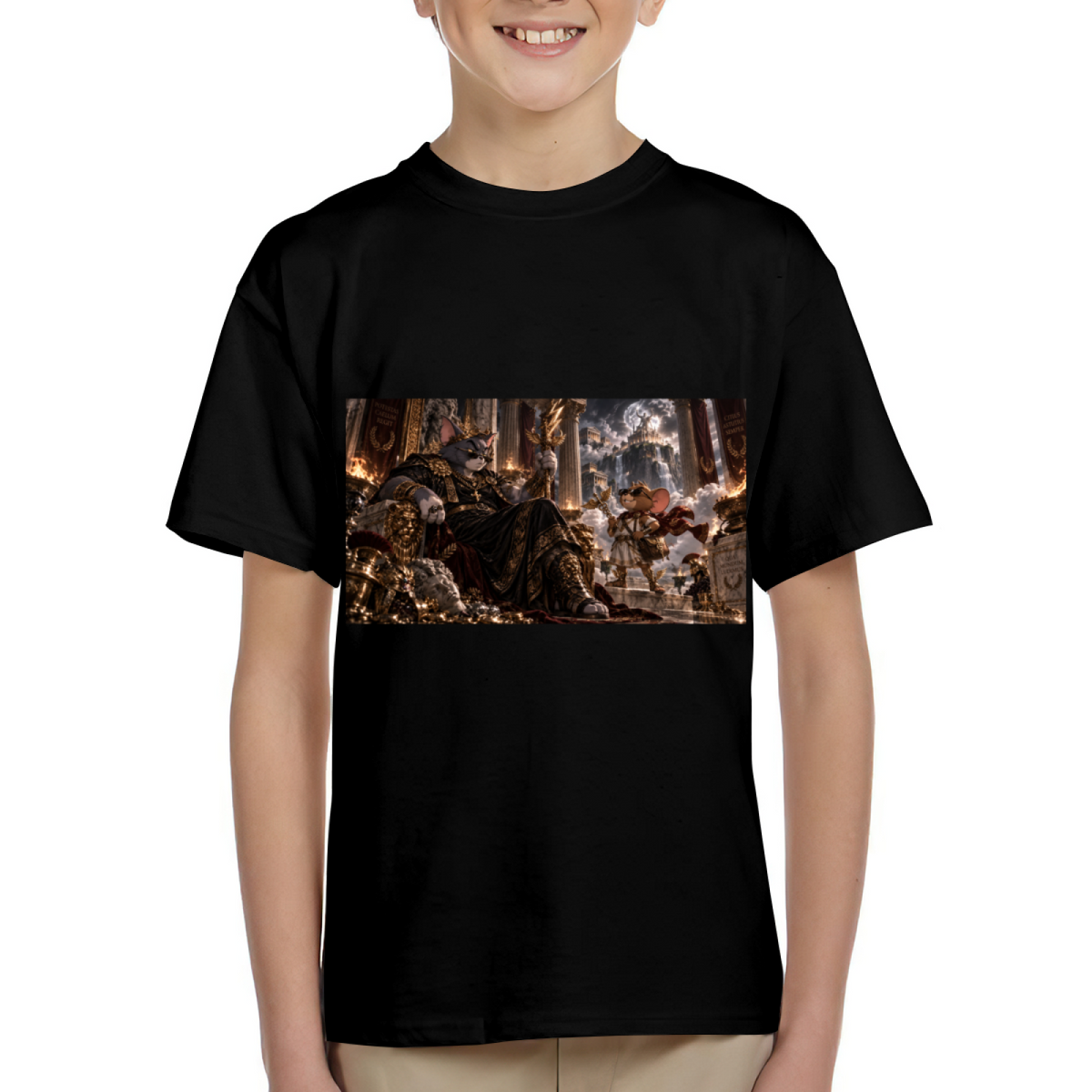 Storm Palace Cat King Kid's T-Shirt for Fantasy Events