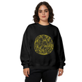 Crewneck sweatshirt product image with distressed Nirvana smiley-face design