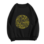 Crewneck sweatshirt product image with distressed Nirvana smiley-face design