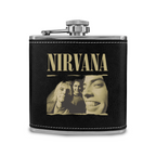 Nirvana Torn Edge 6oz vintage-style stainless steel hip flask product image
