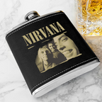 Nirvana Torn Edge 6oz vintage-style stainless steel hip flask product image