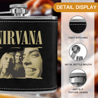 Nirvana Torn Edge 6oz vintage-style stainless steel hip flask product image