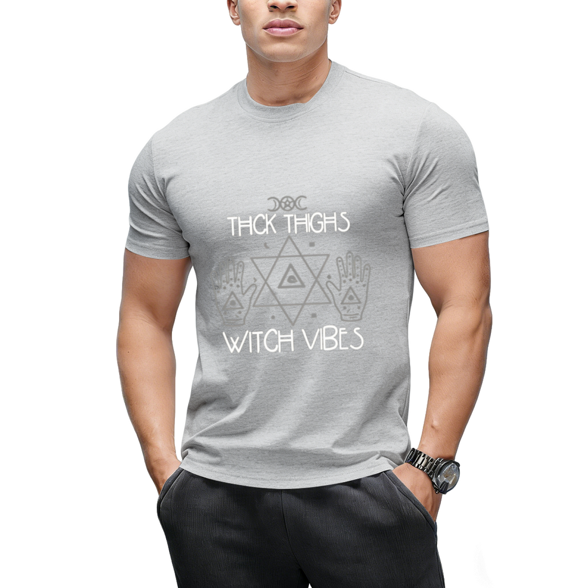Thick Thighs Witch Vibes - Halloween Graphic T-Shirt