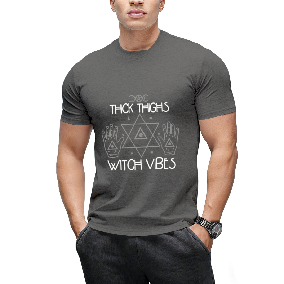 Thick Thighs Witch Vibes - Halloween Graphic T-Shirt