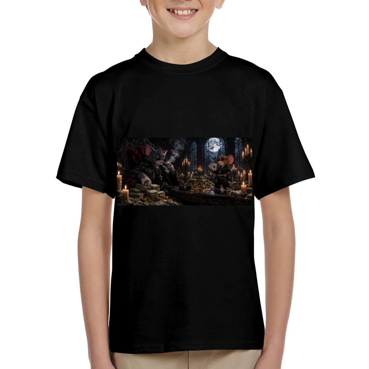Gothic Candlelit Banquet Kid's T-Shirt for Halloween