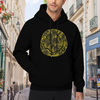 Nirvana Distressed Yellow Smiley Logo Hoodie, product listing image of the the smiley, reworked graphic