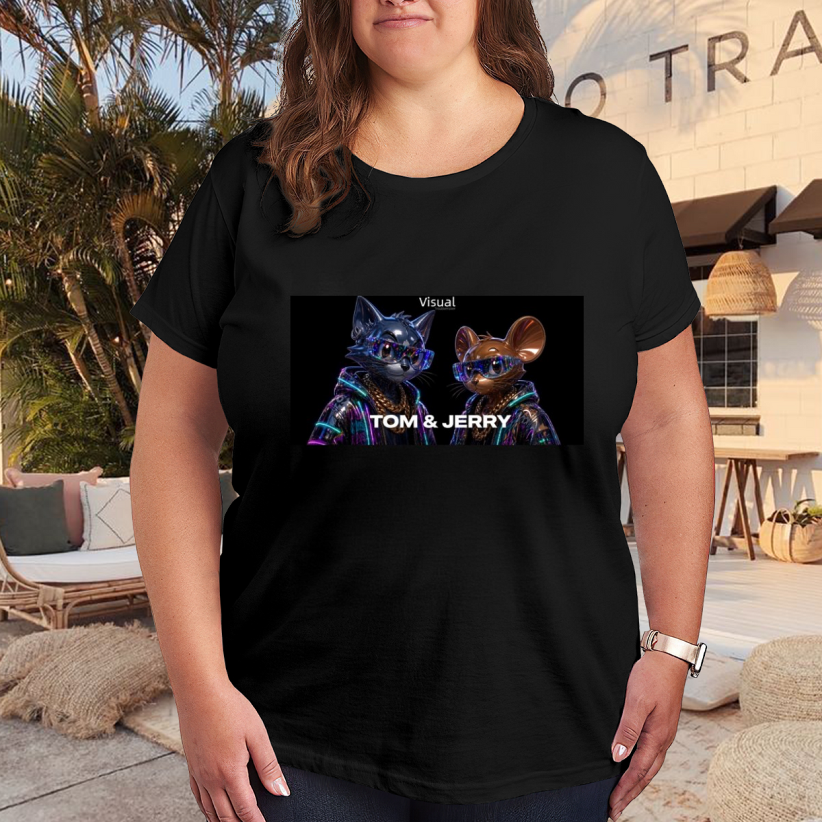 Neon Animal Street Duo Women's T-Shirt for Night Markets