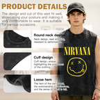 Nirvana Smiley Face Logo Unisex Washed Tank Top — product image showing the a Nirvana smiley-face logo design