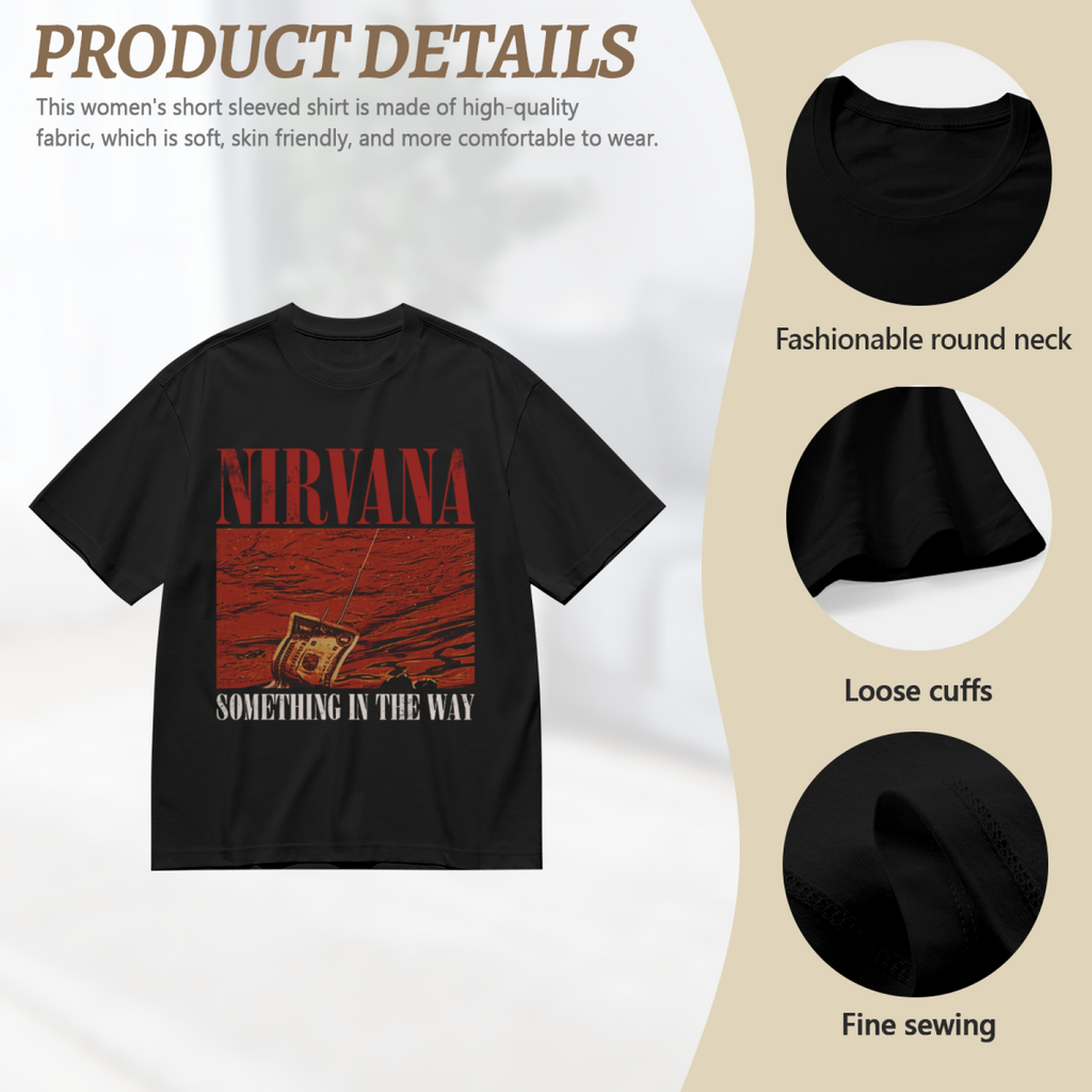 Graphic T-shirt product image with something in the way radio artwork