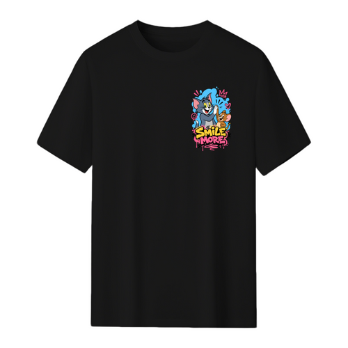 Cute Tom and Jerry Peeking Behind Cheese Doodle Art T-Shirt