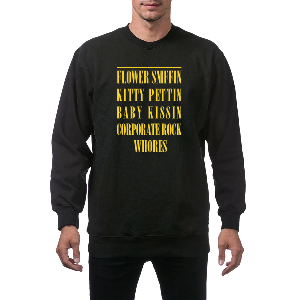 Artwork preview for Nirvana Corporate Rock Quote Crewneck Sweatshirt