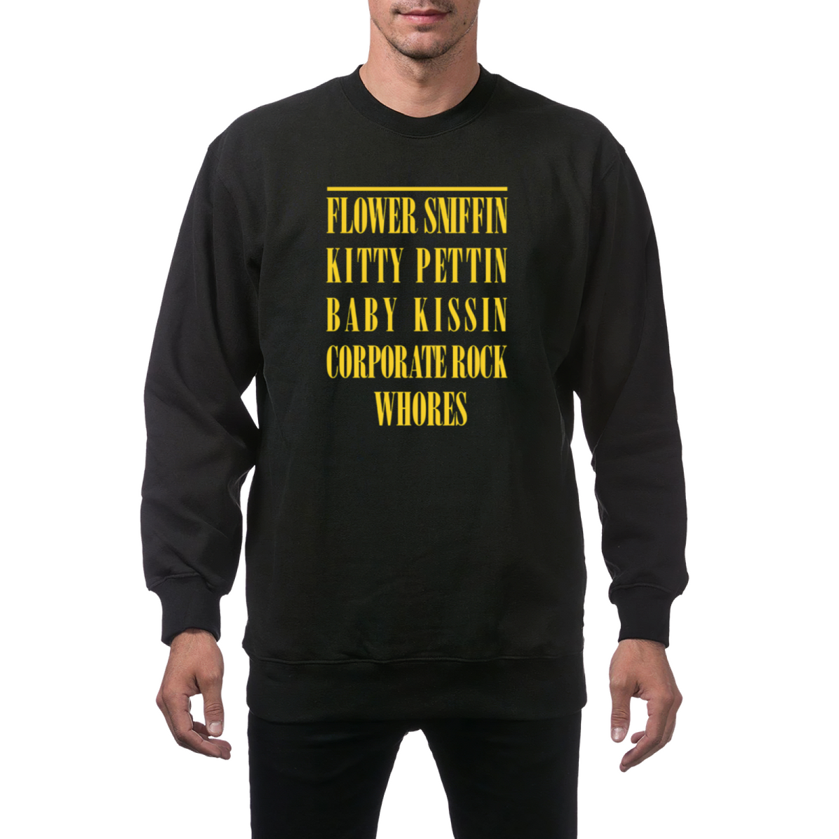 Artwork preview for Nirvana Corporate Rock Quote Crewneck Sweatshirt