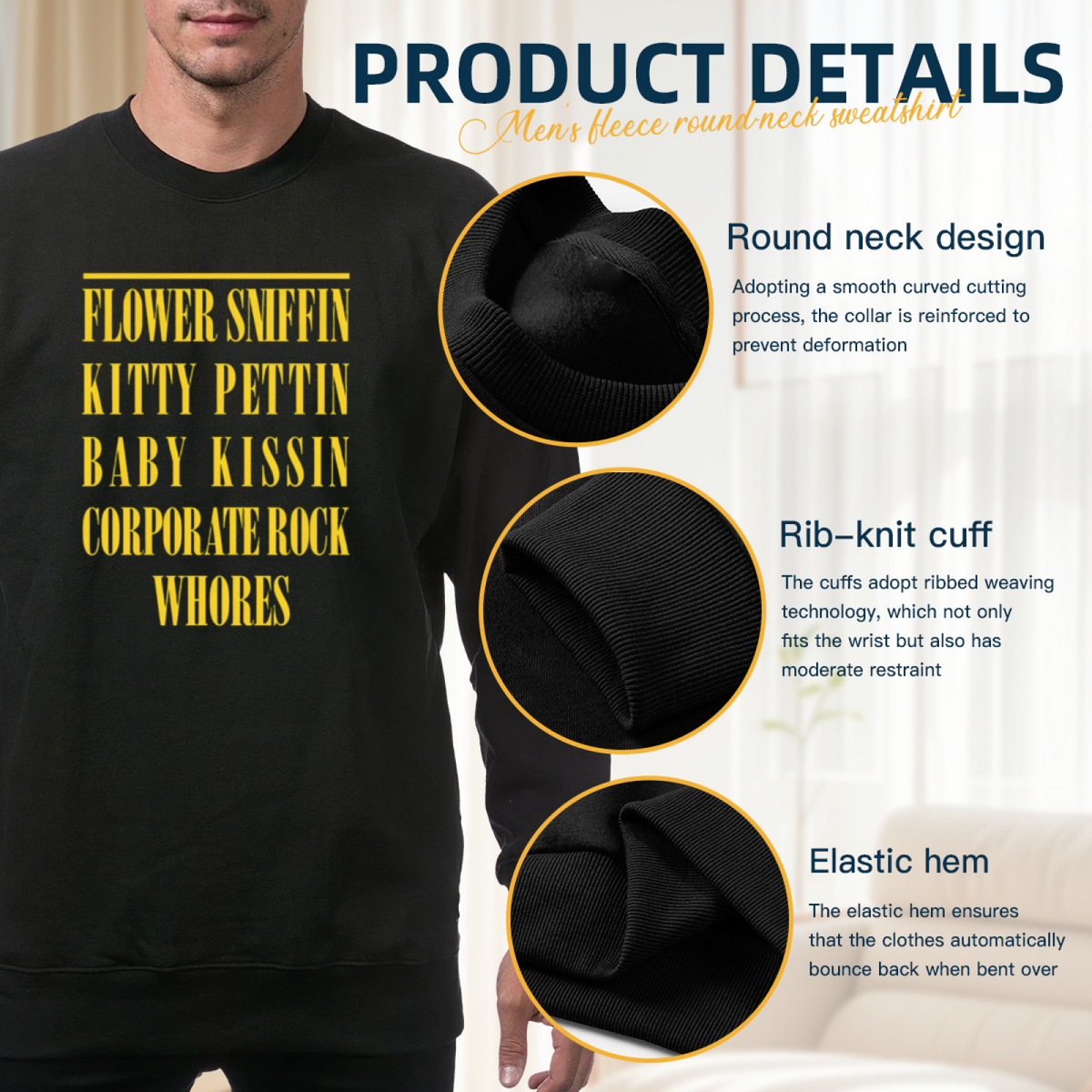 Artwork preview for Nirvana Corporate Rock Quote Crewneck Sweatshirt