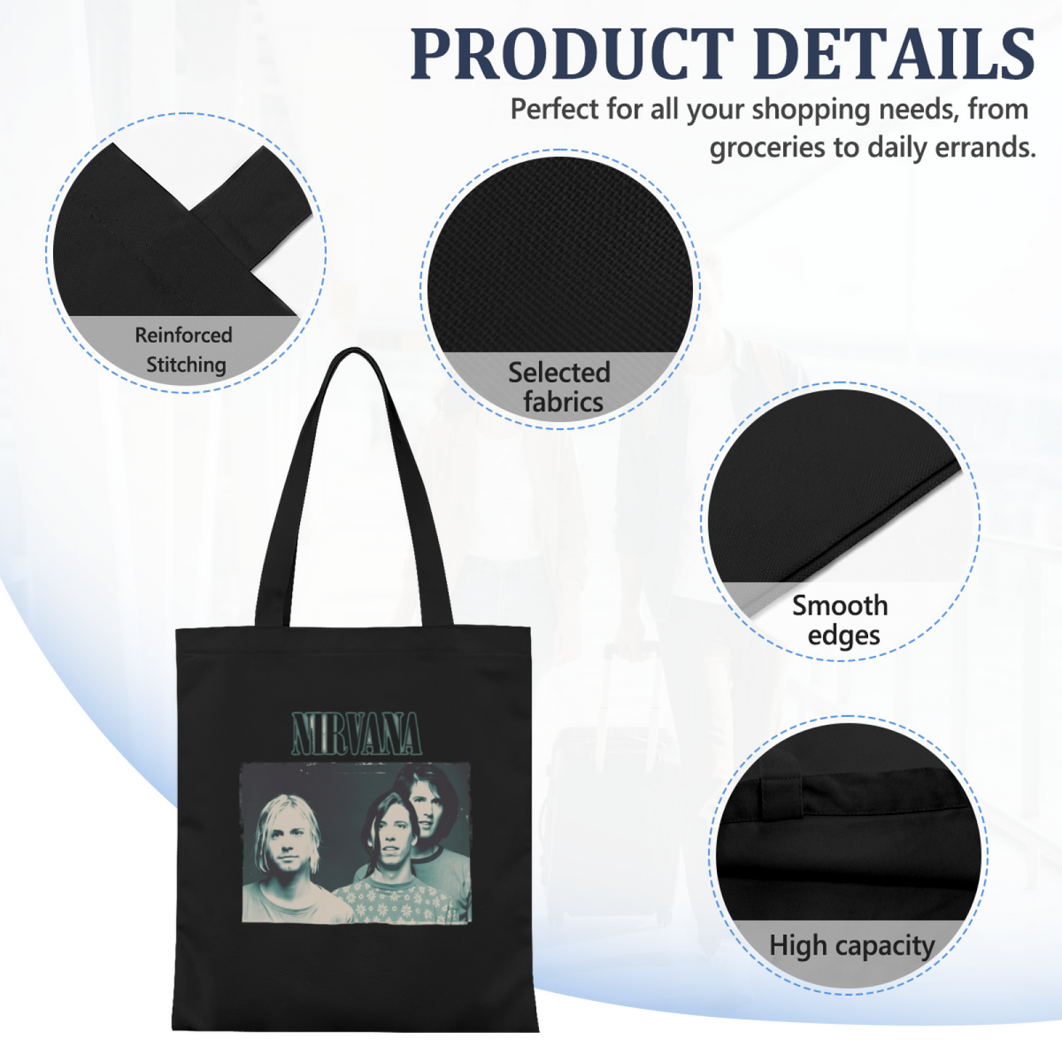 Nirvana Erode Graphic Canvas Tote Bag — an Erode-themed graphic identified by the original design name
