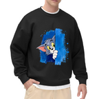 Tom Cat Winking Smirk Blue Paint Graphic Sweatshirt