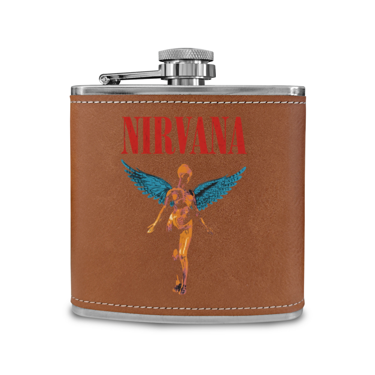 Nirvana In Utero Black 6oz Vintage Stainless Steel Hip Flask