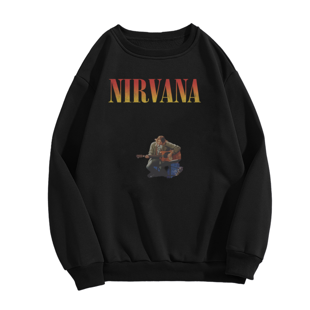 Artwork preview for Nirvana Acoustic Guitar Graphic Crewneck Sweatshirt