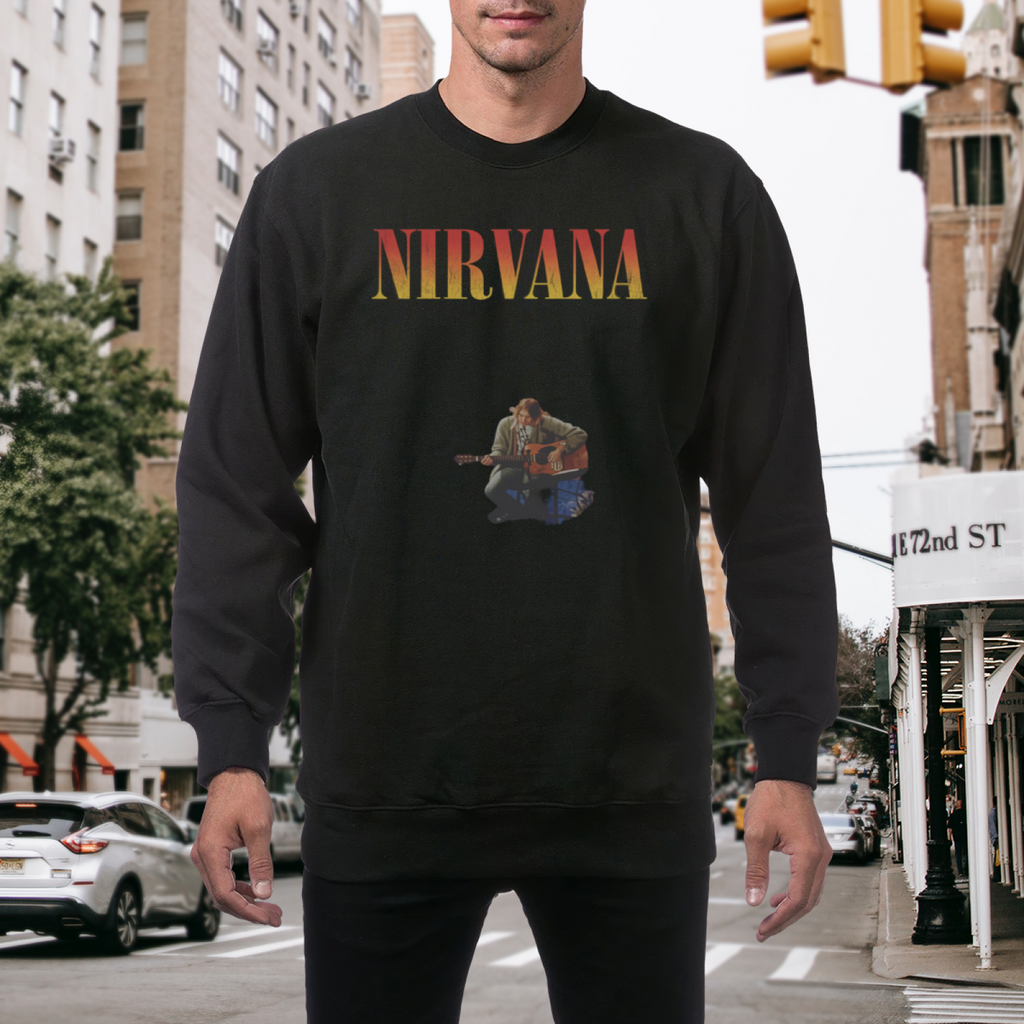 Artwork preview for Nirvana Acoustic Guitar Graphic Crewneck Sweatshirt