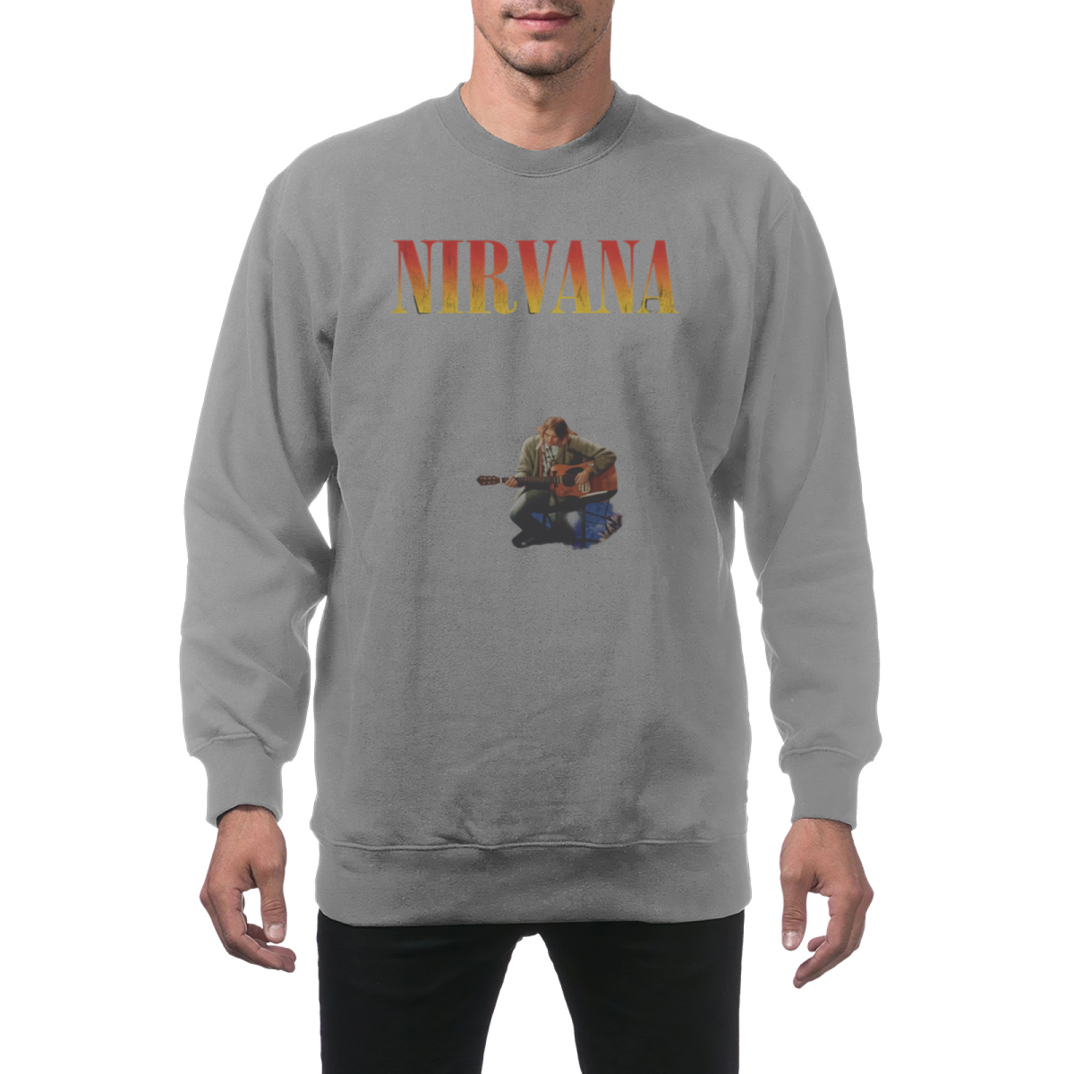 Nirvana Crewneck Sweatshirt – Acoustic Guitar Print