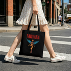 Nirvana In Utero Black Graphic Canvas Tote — an In Utero-inspired graphic identified as the black edition
