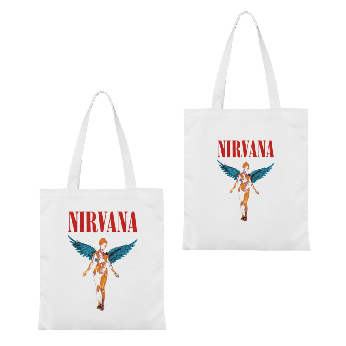 Nirvana In Utero Black Graphic Canvas Tote