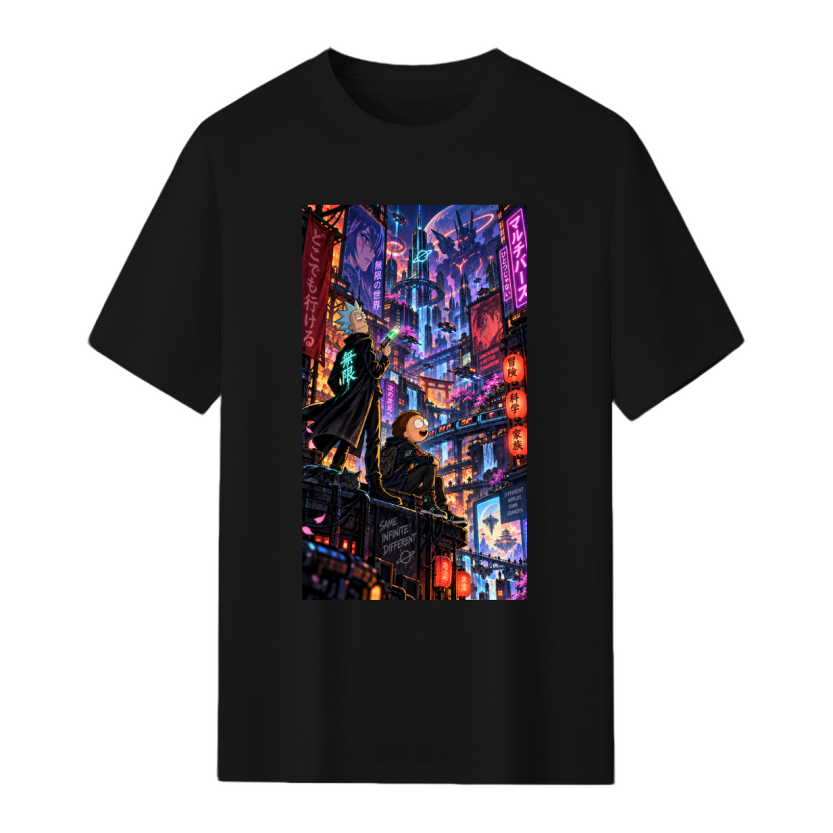 Cyberpunk Rooftop Duo Men's T-Shirt for City Outings